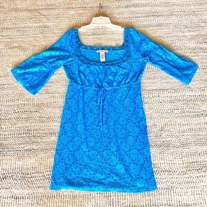Laundry by Design Blue Lace Coverup